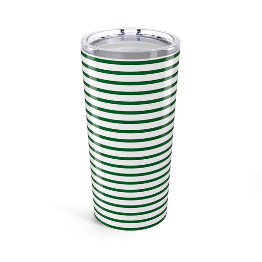 20oz Tumbler | Green Striped Stainless Steel