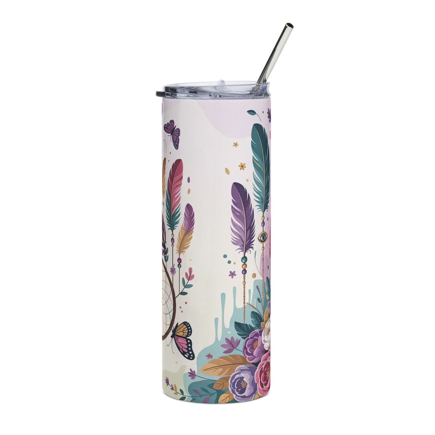 20oz Colorful Boho Flowers Tumbler | Stainless Steel