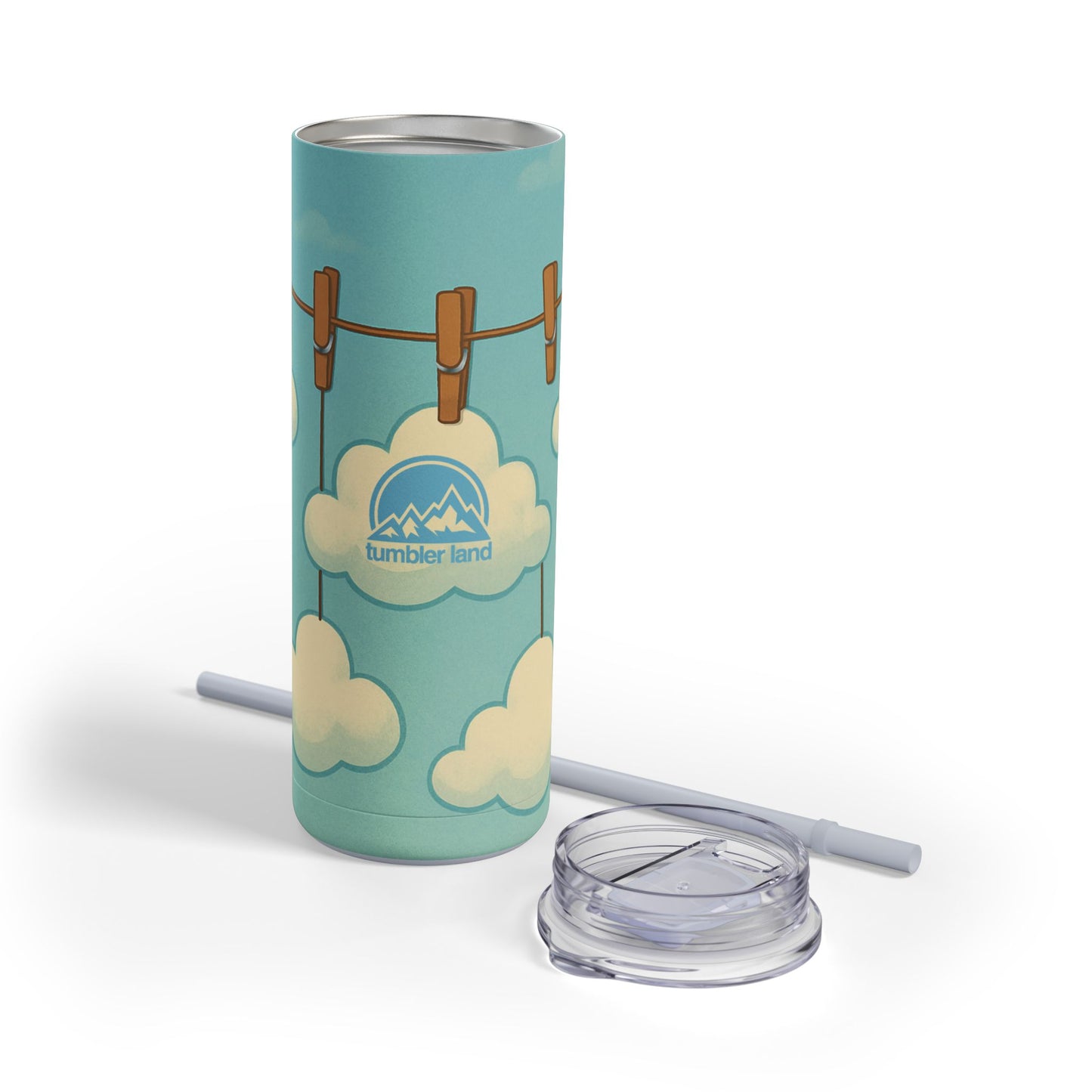 20oz Cloudy Clothesline Tumbler | Skinny Tumbler