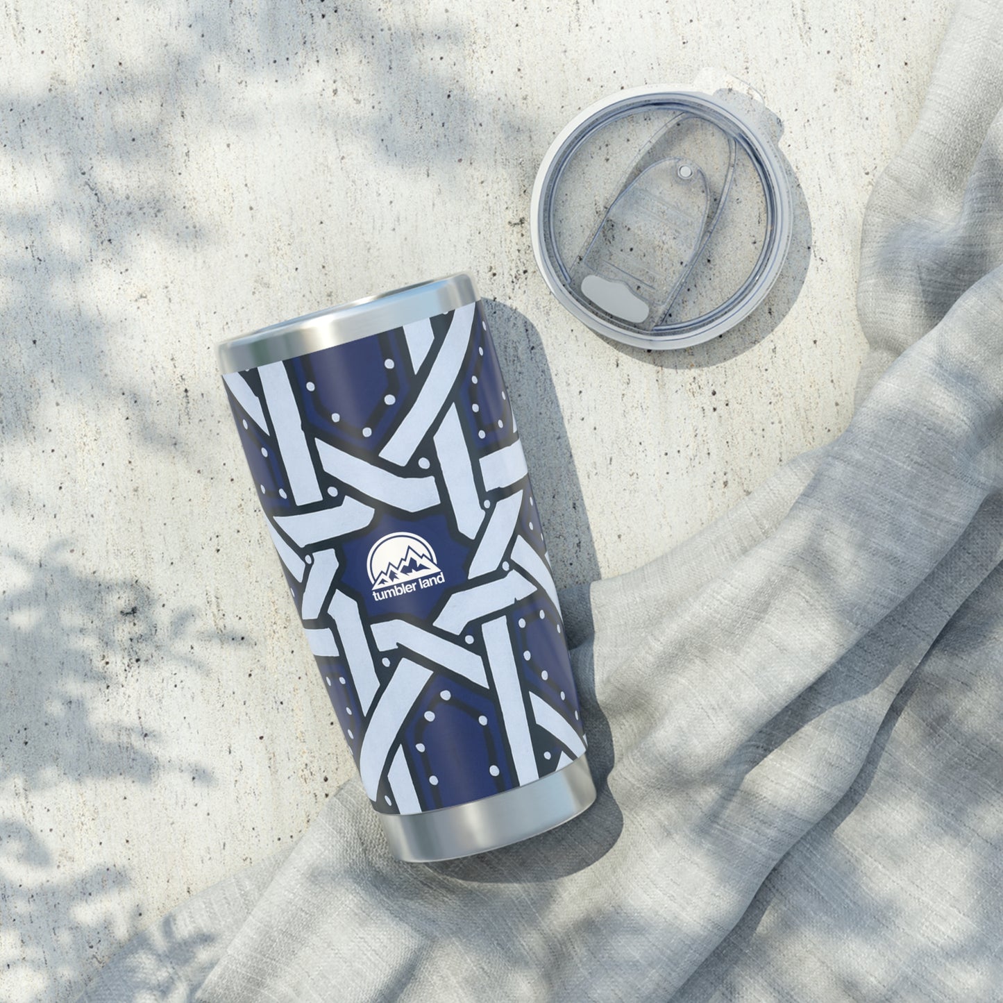 20oz | Blue Geometric Stainless Steel Tumbler