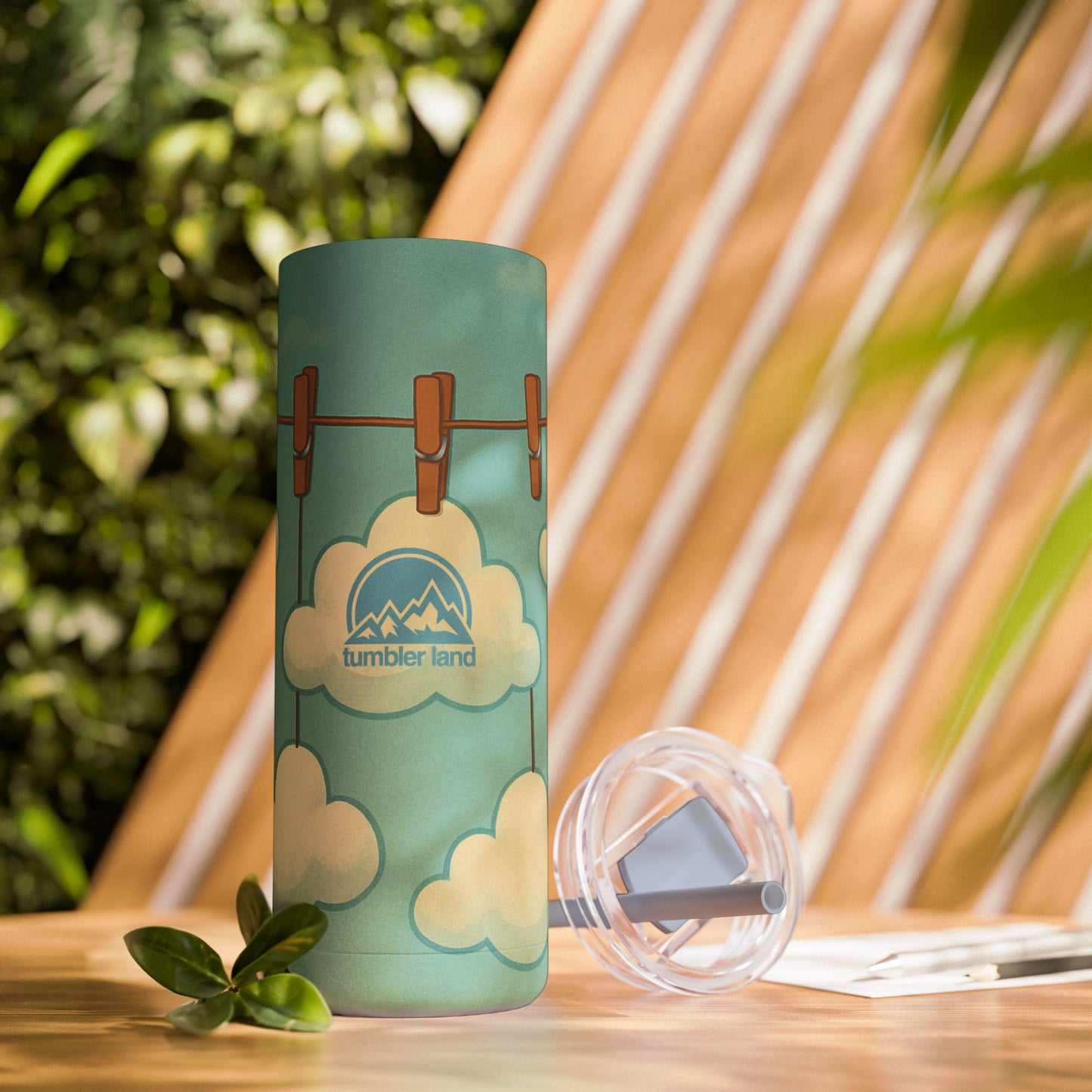 20oz Cloudy Clothesline Tumbler | Skinny Tumbler