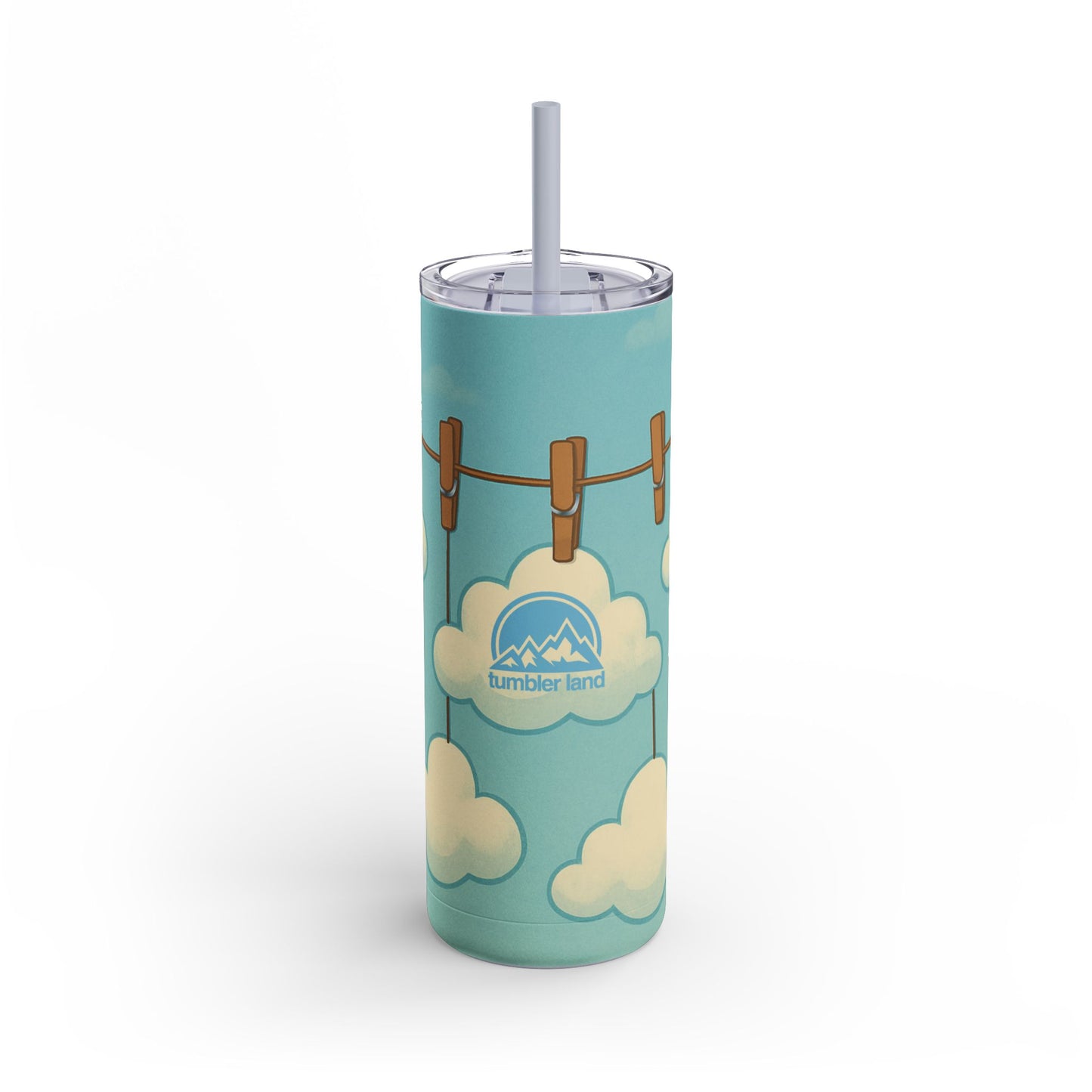 20oz Cloudy Clothesline Tumbler | Skinny Tumbler