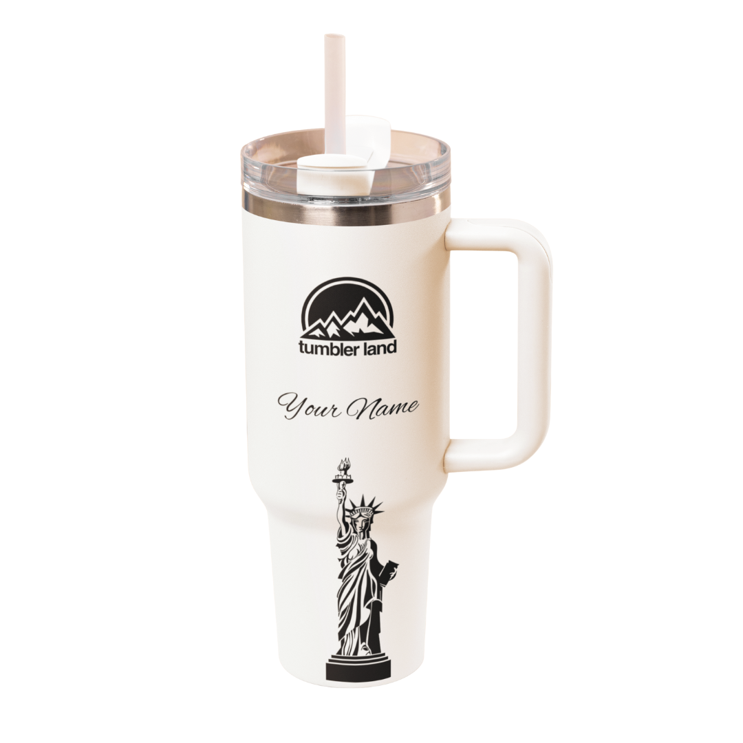 Personalized 40oz Tumbler | Statue of Liberty | Patriotic Gift | Insulated Mug USA | Add Name