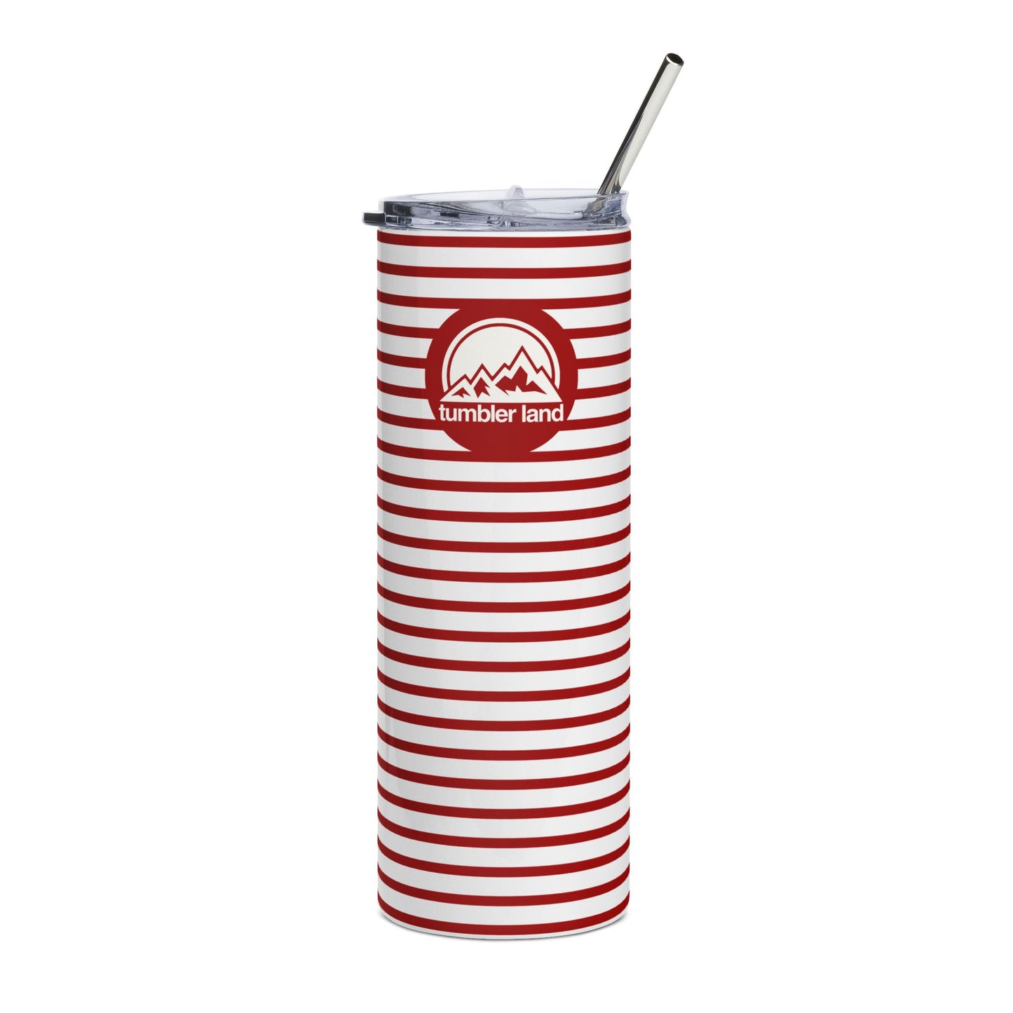 20oz Red Striped Stainless Steel Tumbler