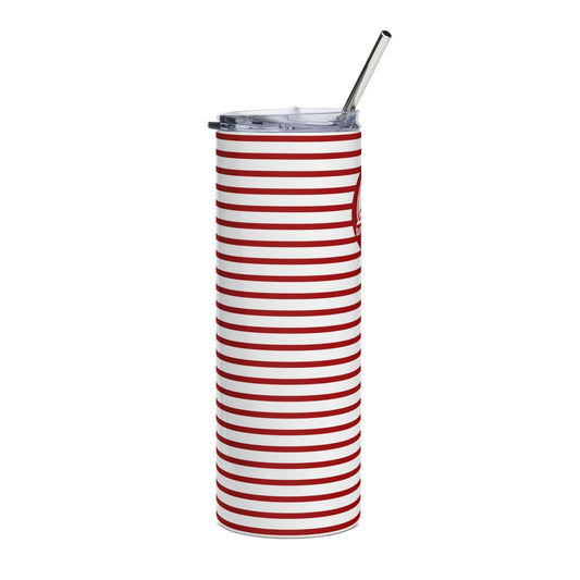 20oz Red Striped Stainless Steel Tumbler