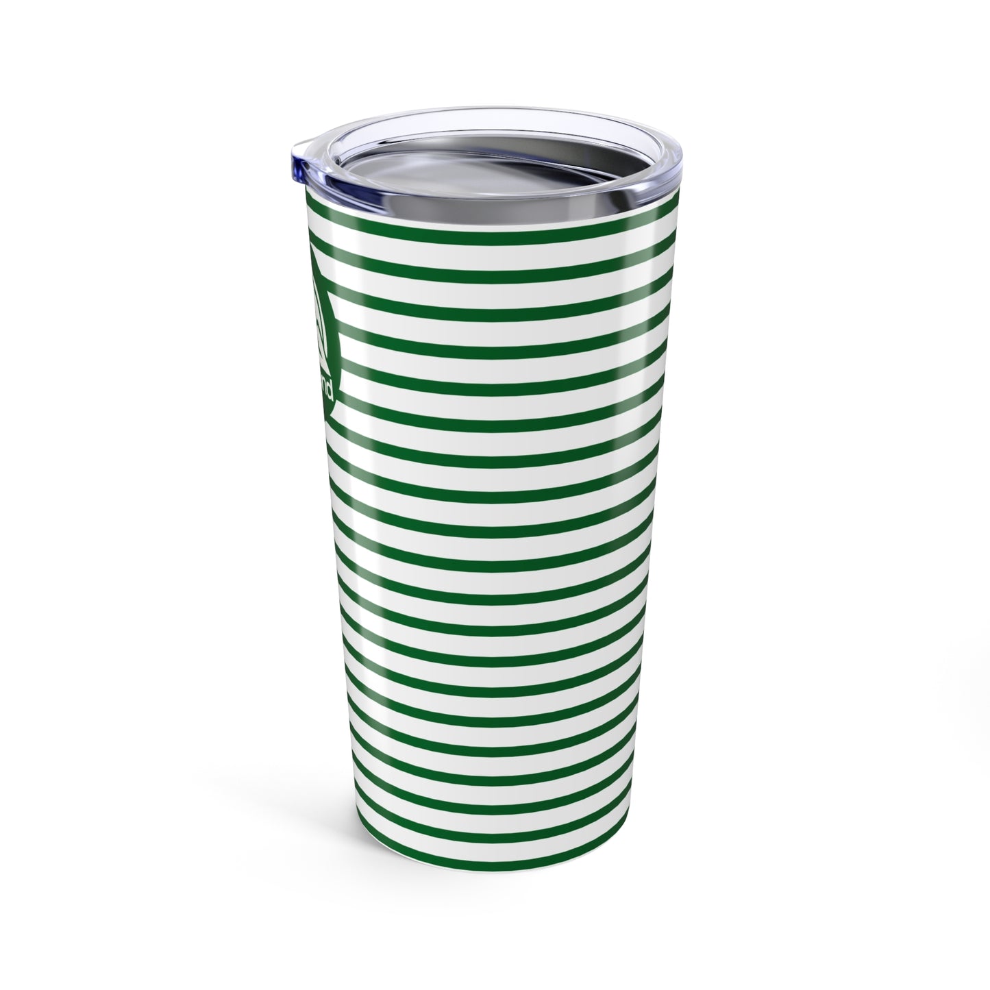 20oz Tumbler | Green Striped Stainless Steel