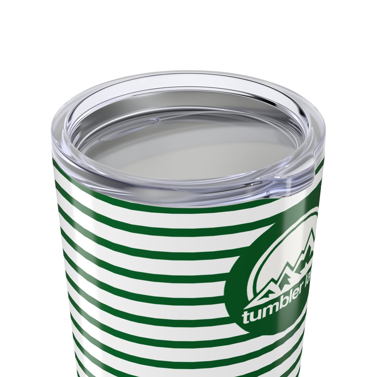20oz Tumbler | Green Striped Stainless Steel