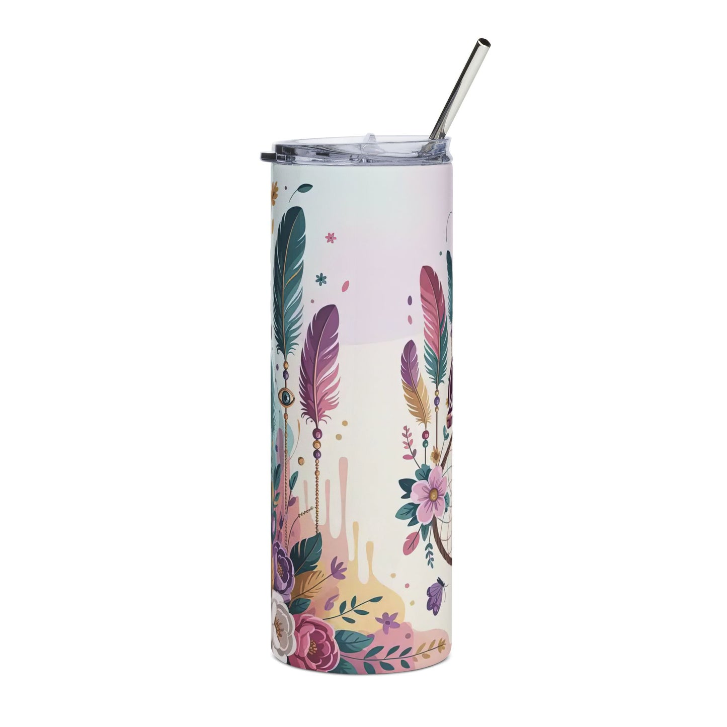 20oz Colorful Boho Flowers Tumbler | Stainless Steel