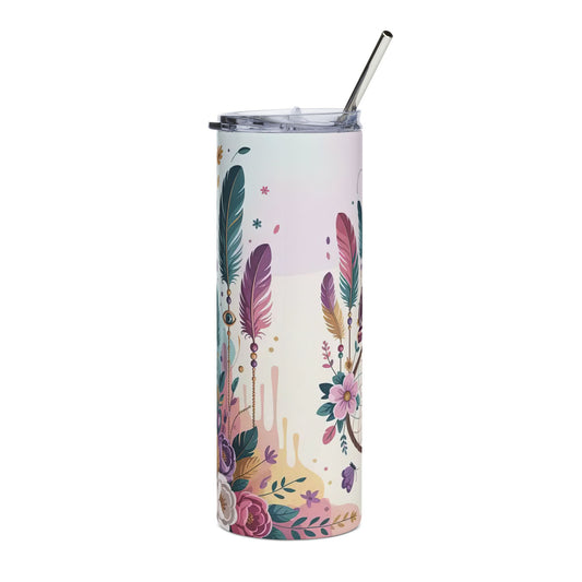 20oz Colorful Boho Flowers Tumbler | Stainless Steel