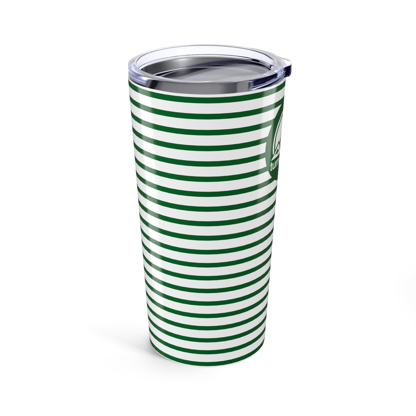 20oz Tumbler | Green Striped Stainless Steel