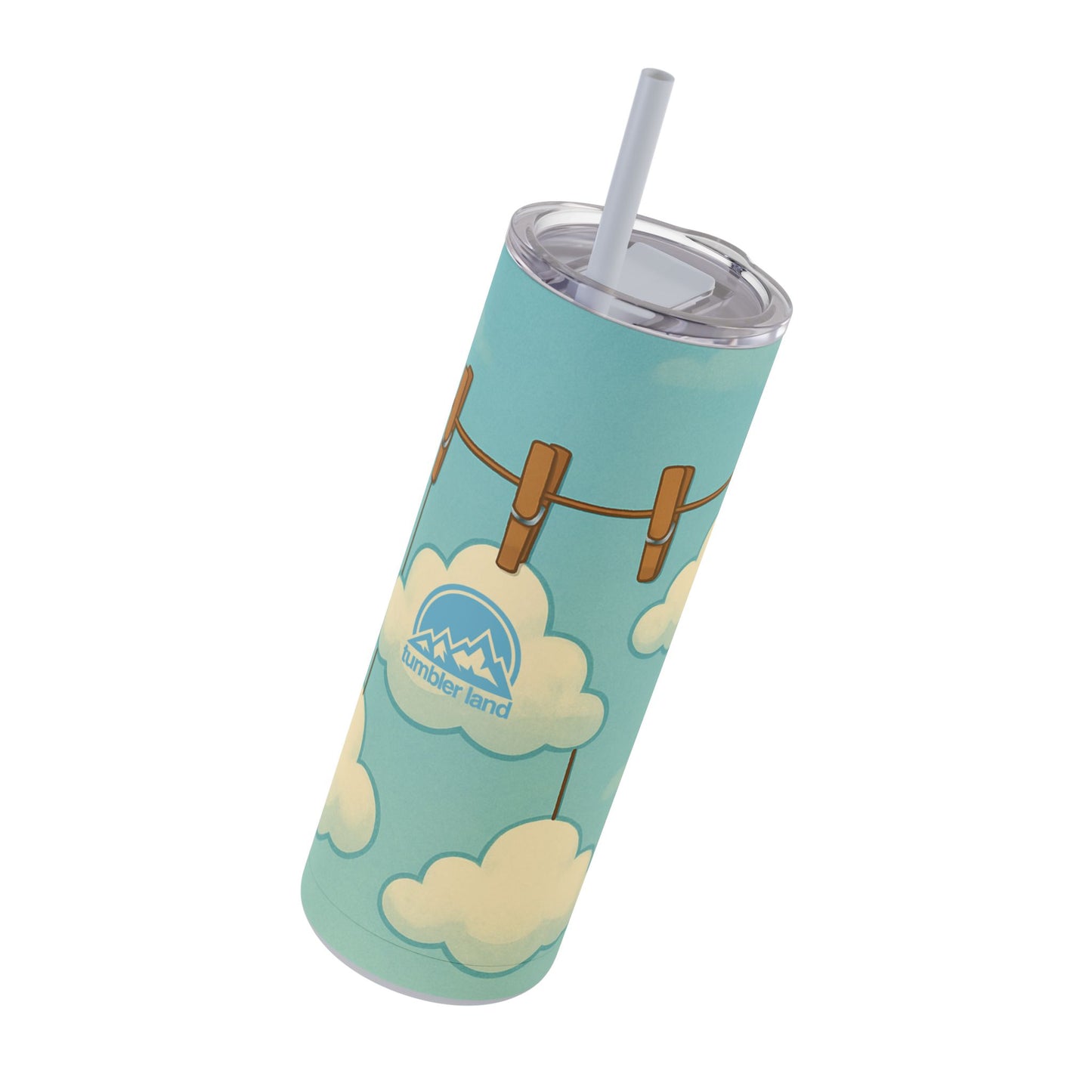 20oz Cloudy Clothesline Tumbler | Skinny Tumbler