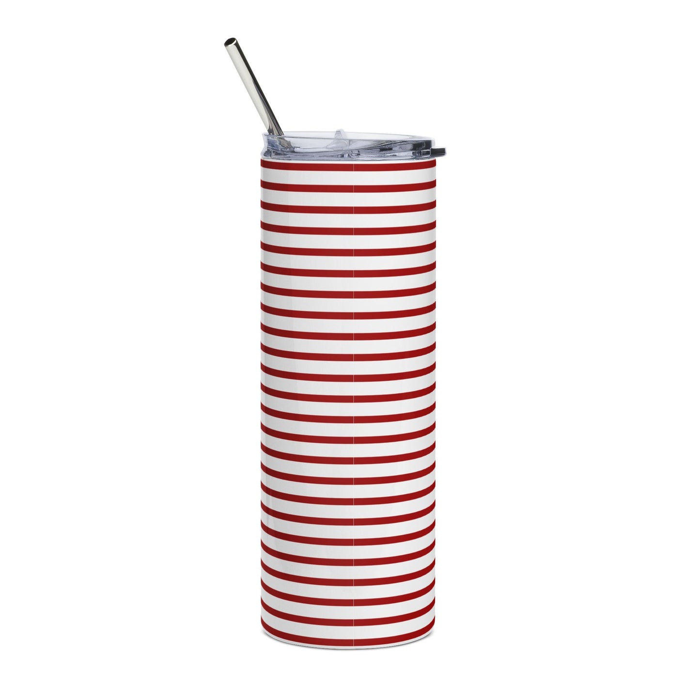 20oz Red Striped Stainless Steel Tumbler