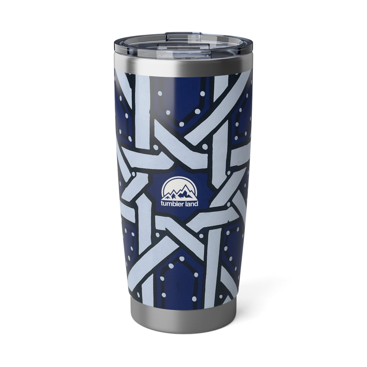 20oz | Blue Geometric Stainless Steel Tumbler