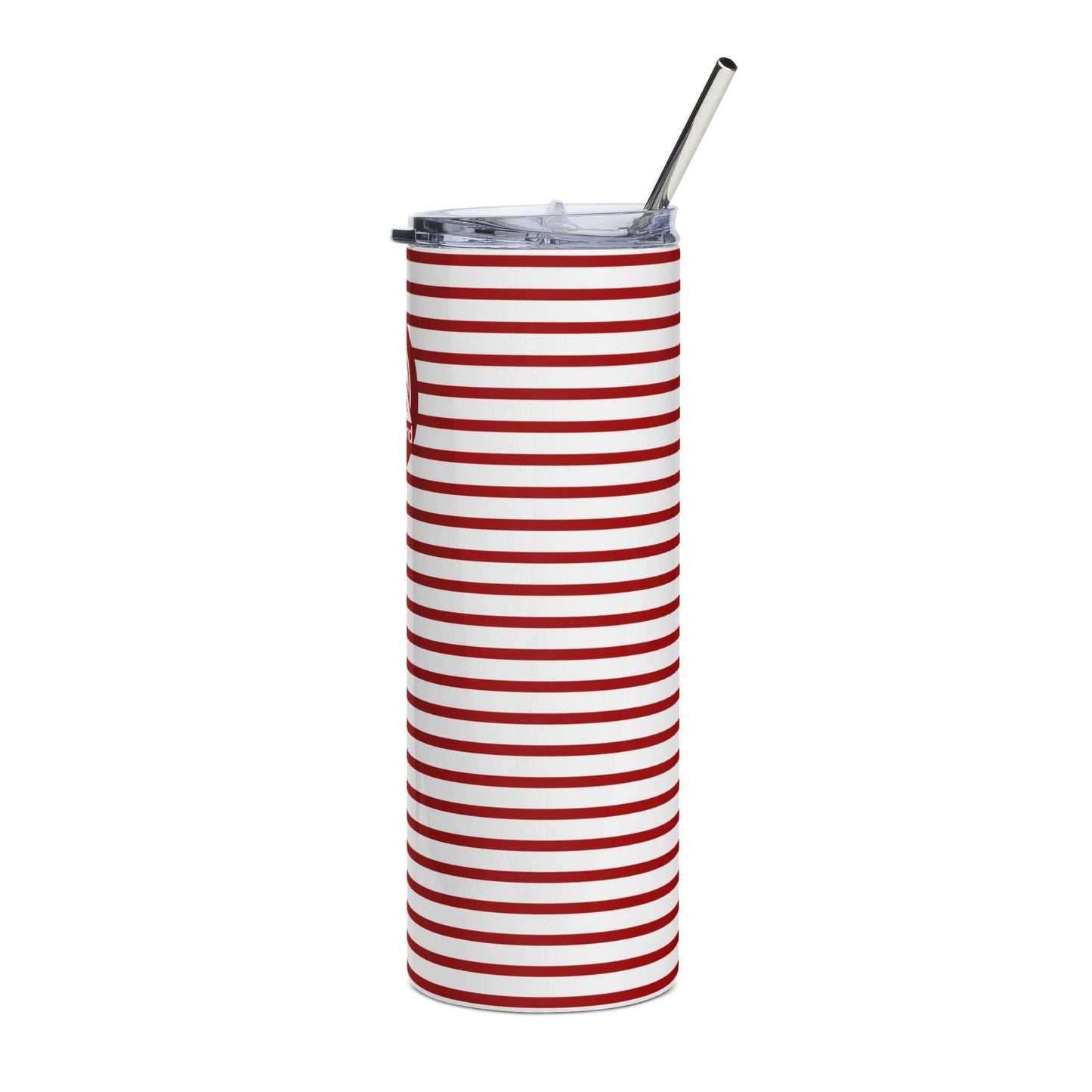 20oz Red Striped Stainless Steel Tumbler