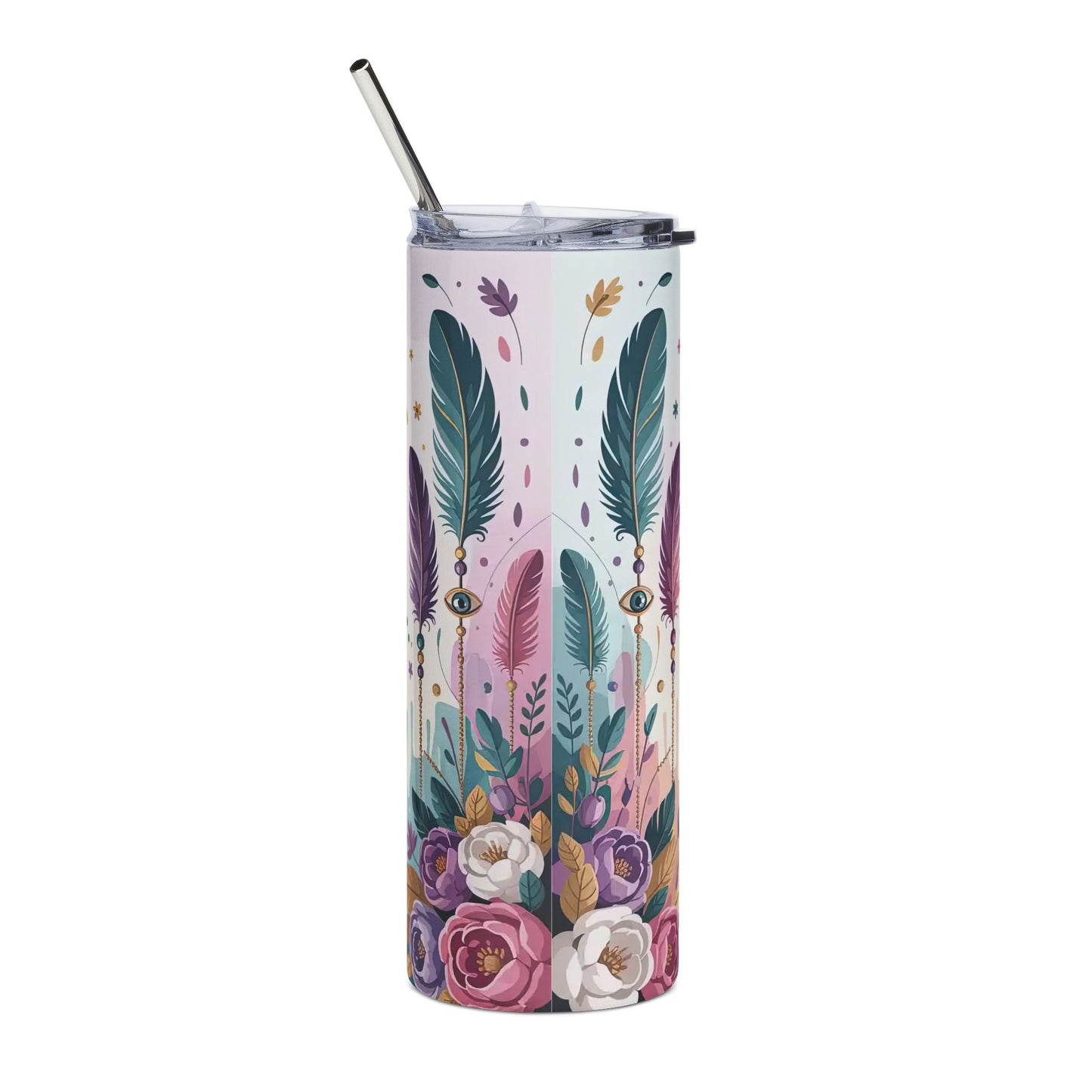 20oz Colorful Boho Flowers Tumbler | Stainless Steel