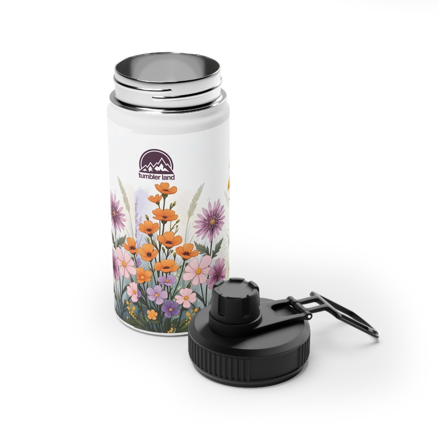 12oz Stylish Stainless Steel Water Bottle | Modern Sports Lid
