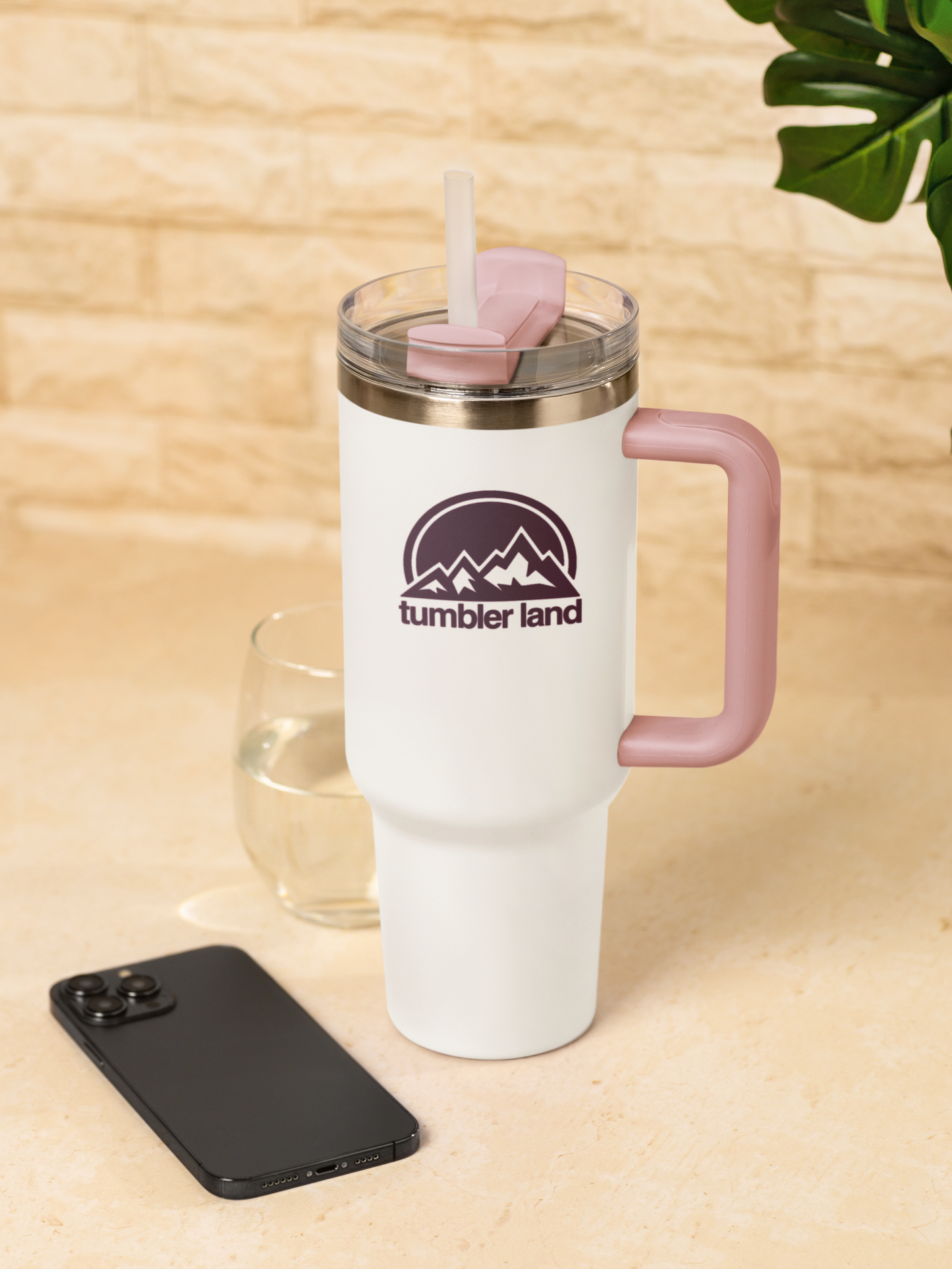 40oz White Tumbler | Spill-Proof, Reusable, Durable