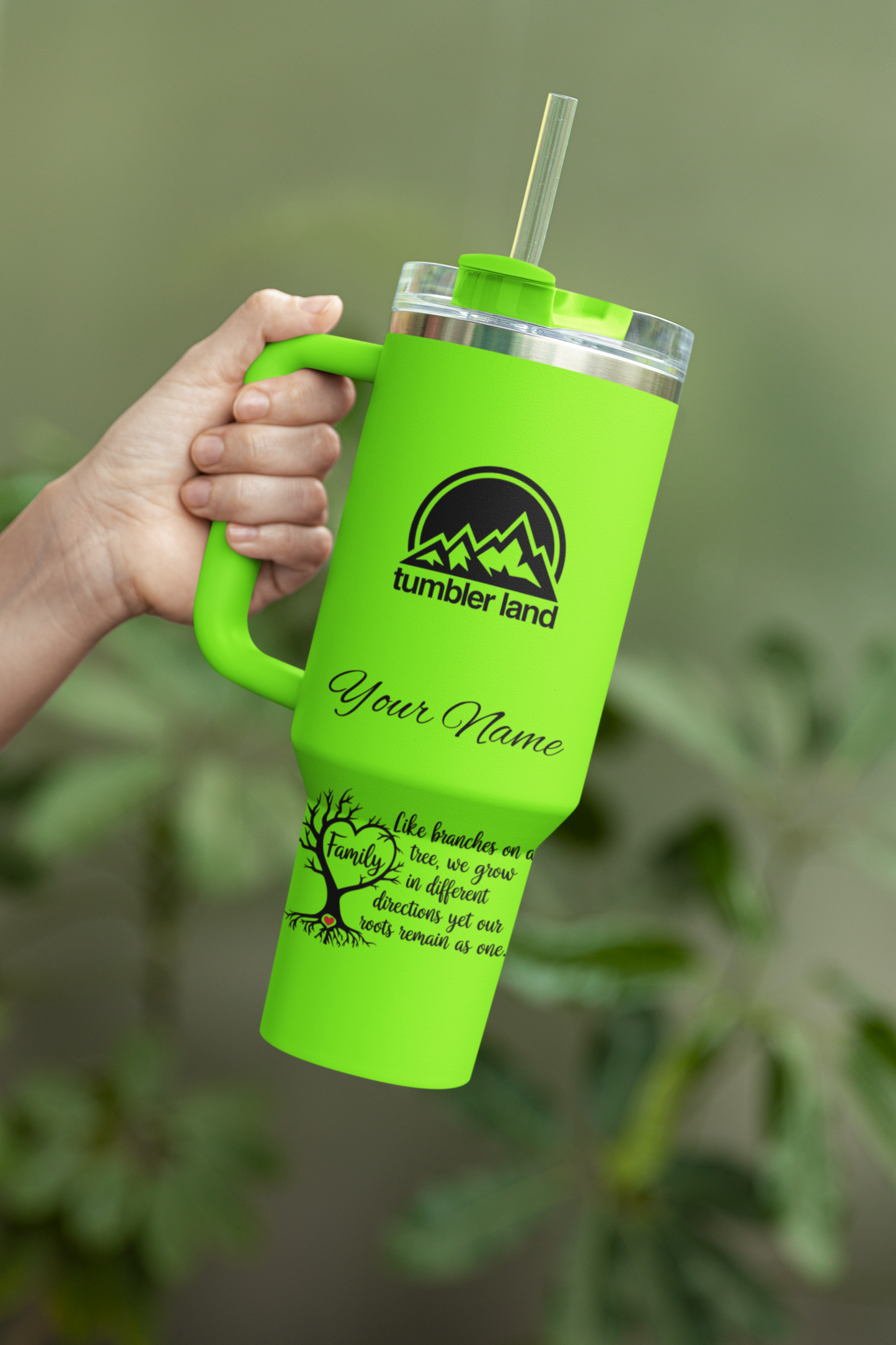 Personalized 40oz Tumbler – Family Quote & Custom Name | Insulated Mug USA | Eco Gift