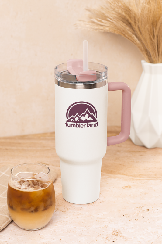 40oz White Tumbler | Spill-Proof, Reusable, Durable