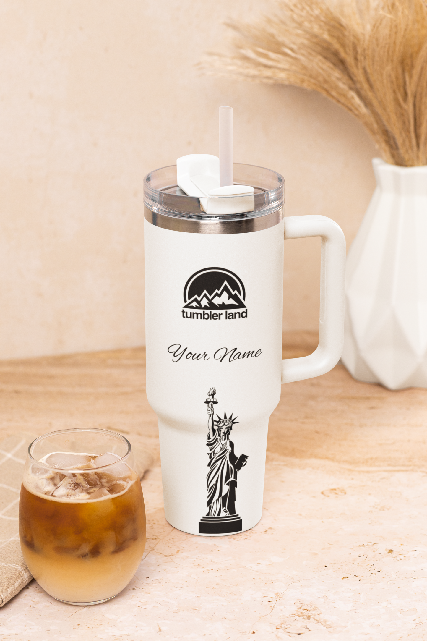 Personalized 40oz Tumbler | Statue of Liberty | Patriotic Gift | Insulated Mug USA | Add Name