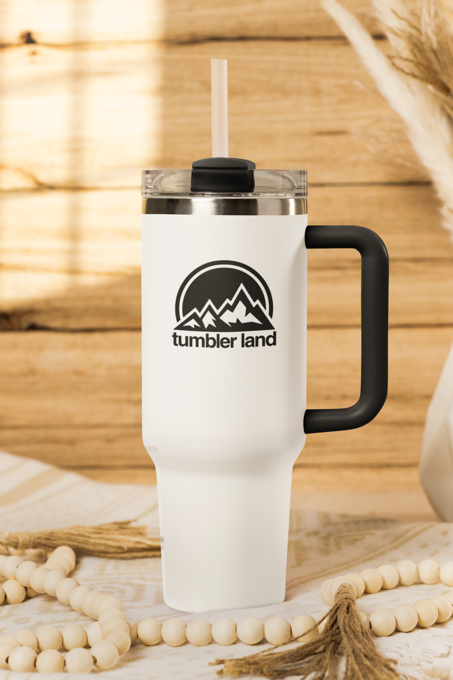 40oz White Tumbler | Spill-Proof, Reusable, Durable