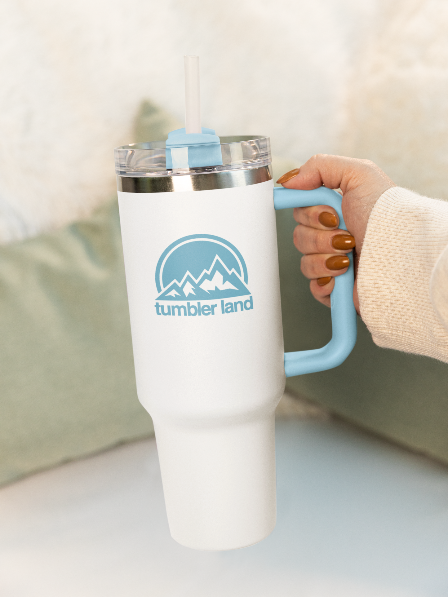 40oz White Tumbler | Spill-Proof, Reusable, Durable