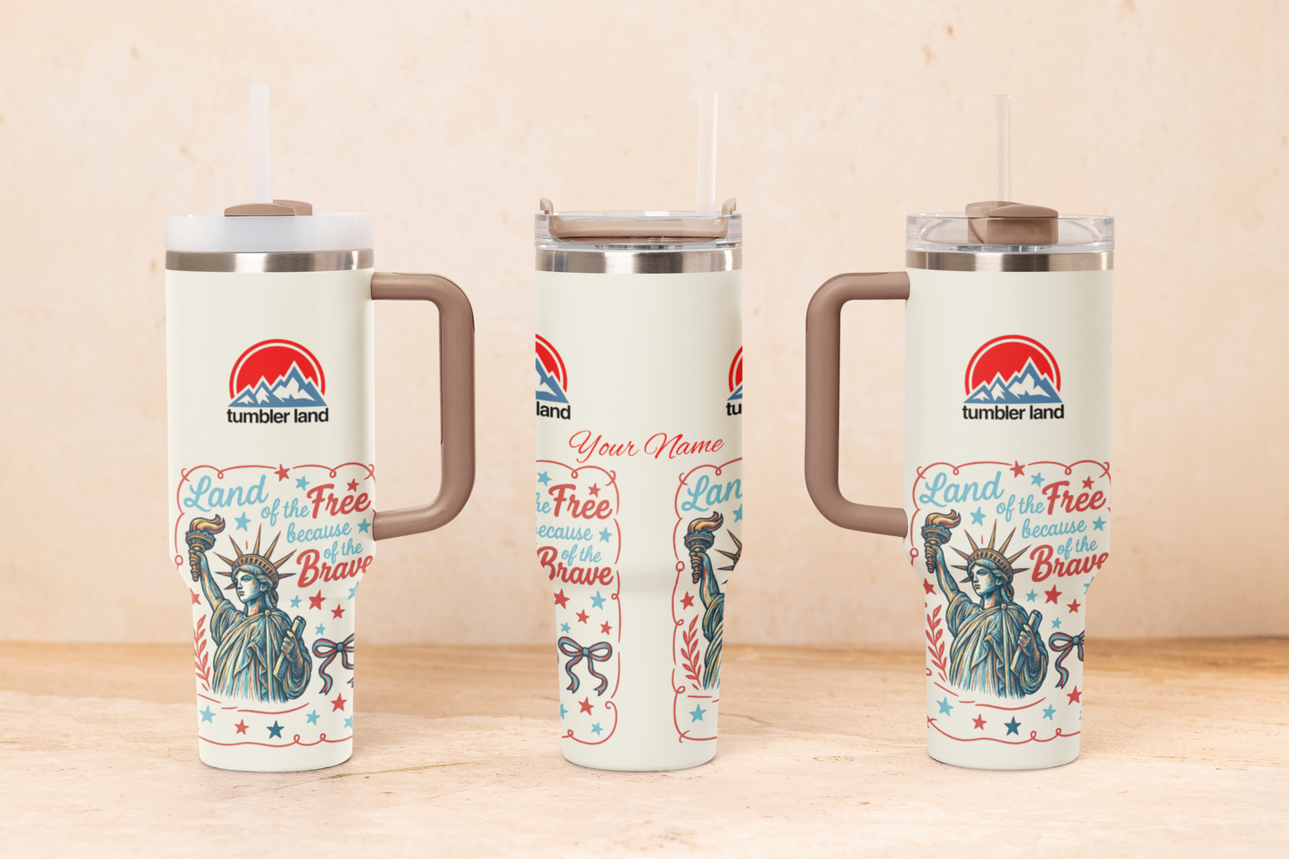 Personalized 40oz Tumbler | Statue of Liberty | Patriotic Gift | Insulated Mug USA | Add Name
