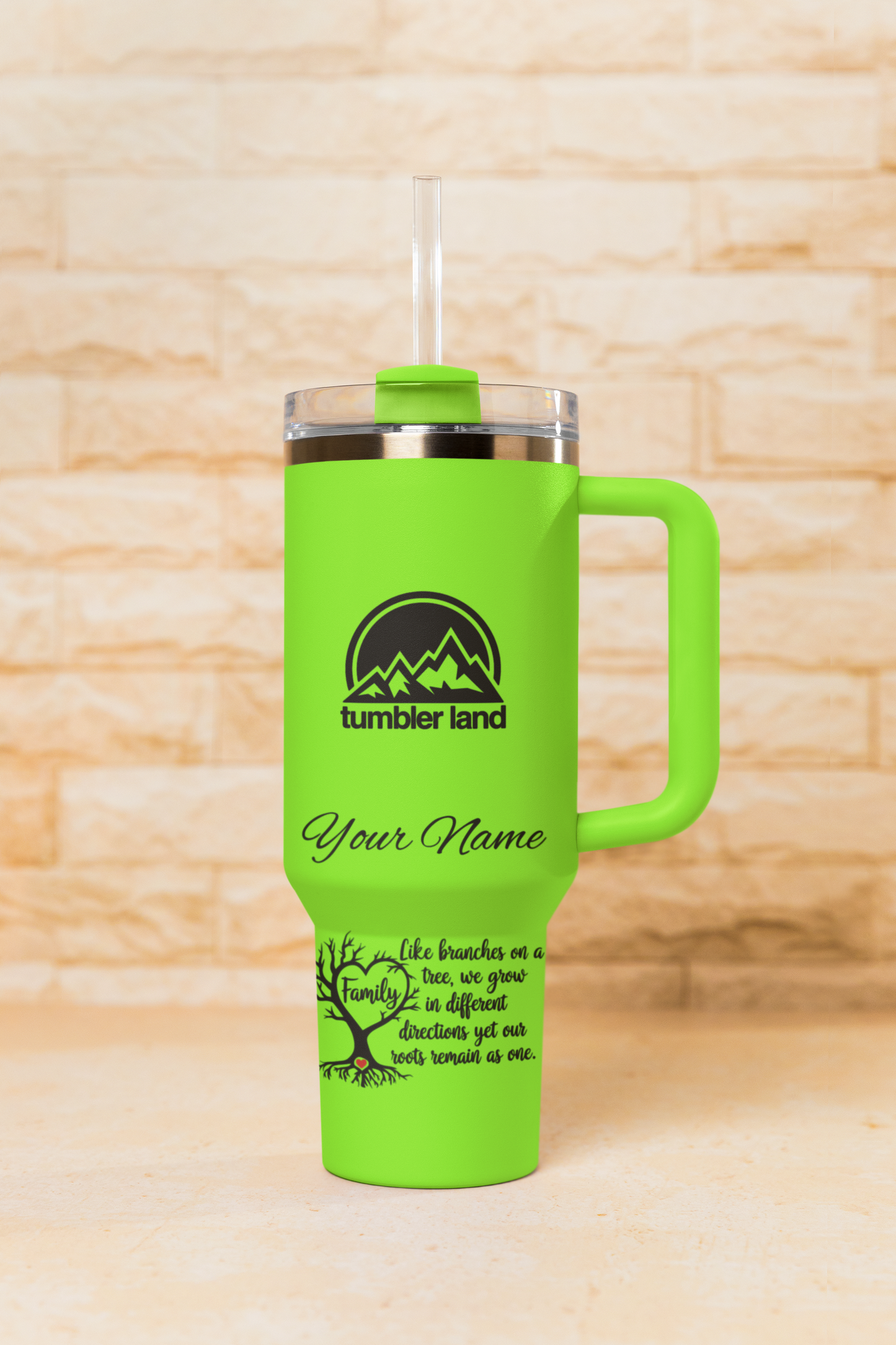Personalized 40oz Tumbler – Family Quote & Custom Name | Insulated Mug USA | Eco Gift
