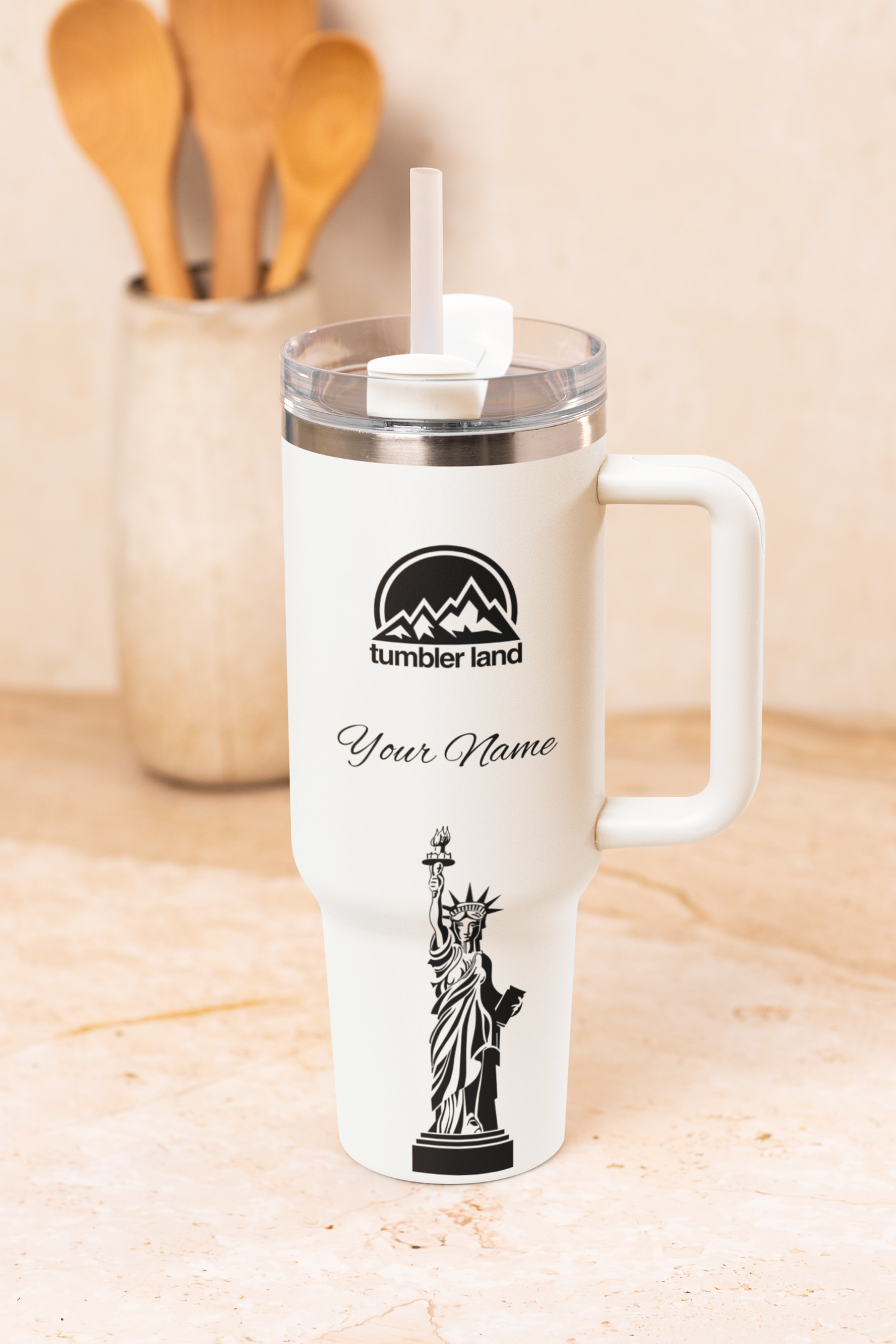 Personalized 40oz Tumbler | Statue of Liberty | Patriotic Gift | Insulated Mug USA | Add Name