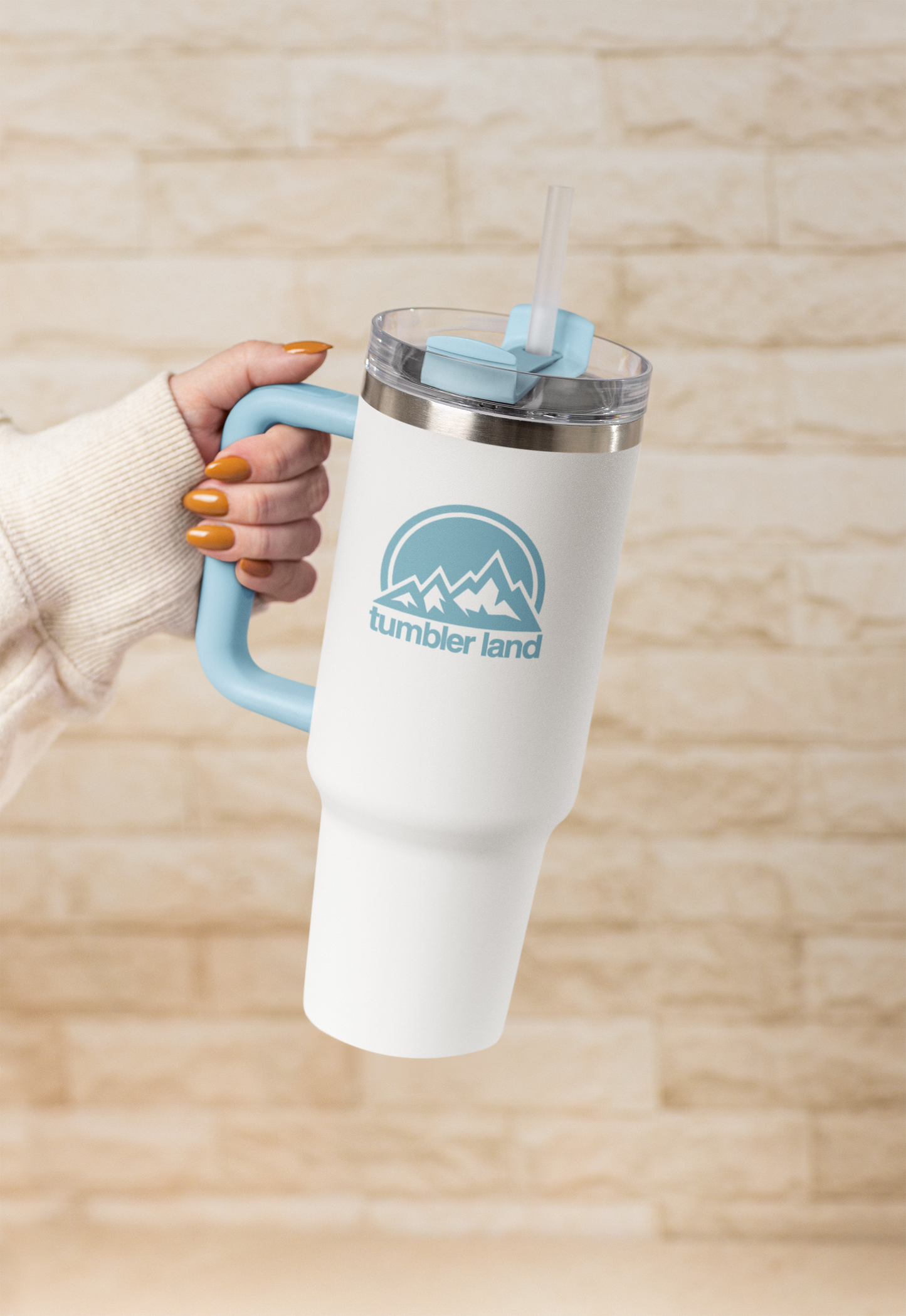 40oz White Tumbler | Spill-Proof, Reusable, Durable