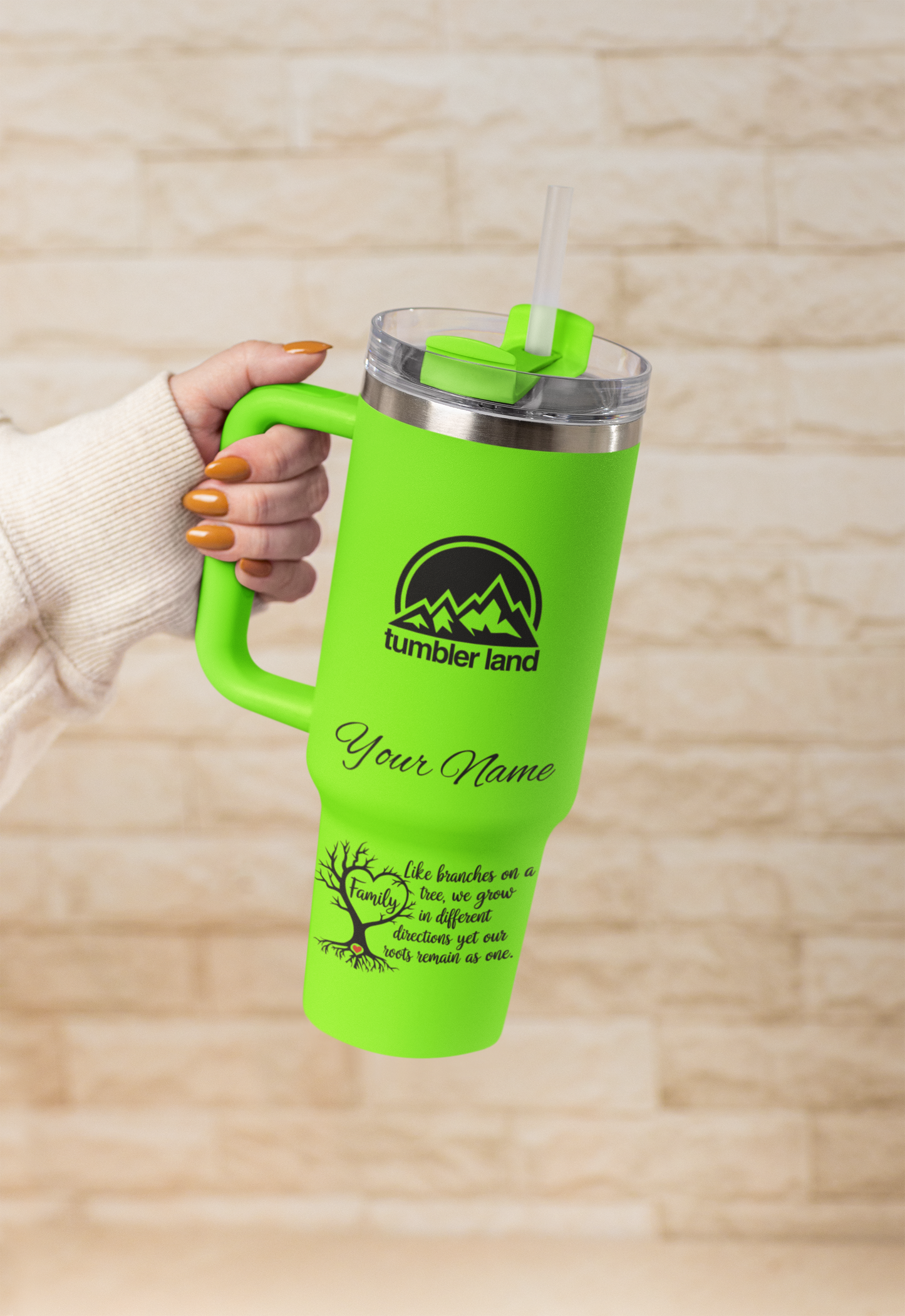 Personalized 40oz Tumbler – Family Quote & Custom Name | Insulated Mug USA | Eco Gift