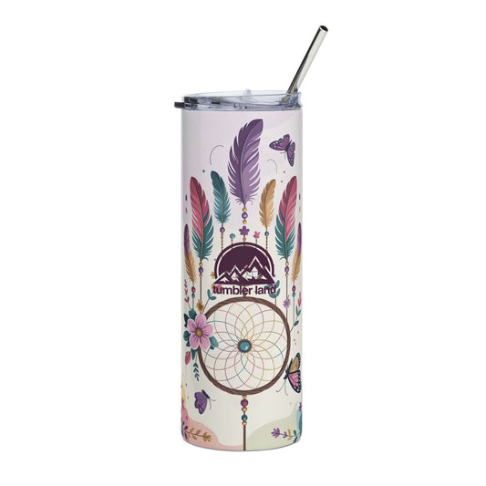 20oz Colorful Boho Flowers Tumbler | Stainless Steel