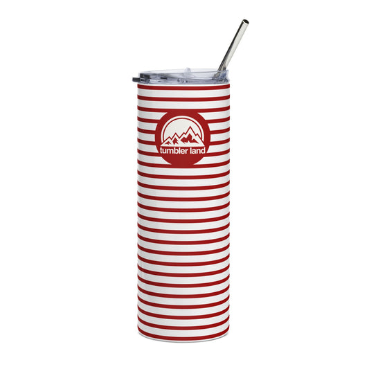 20oz Red Striped Stainless Steel Tumbler