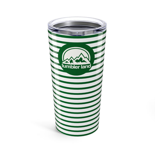 20oz Tumbler | Green Striped Stainless Steel