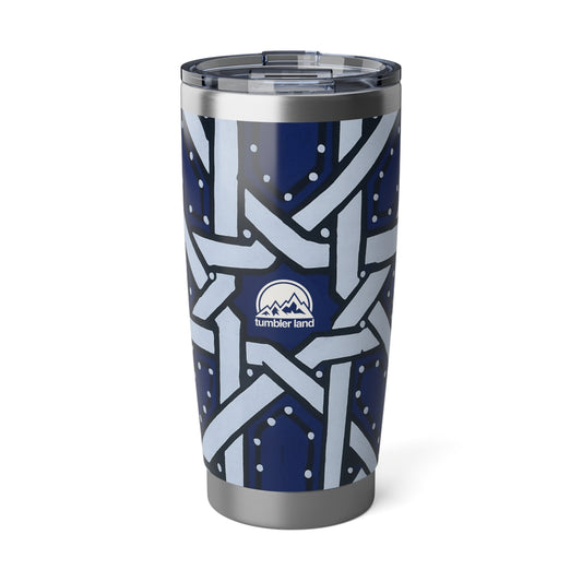 20oz | Blue Geometric Stainless Steel Tumbler
